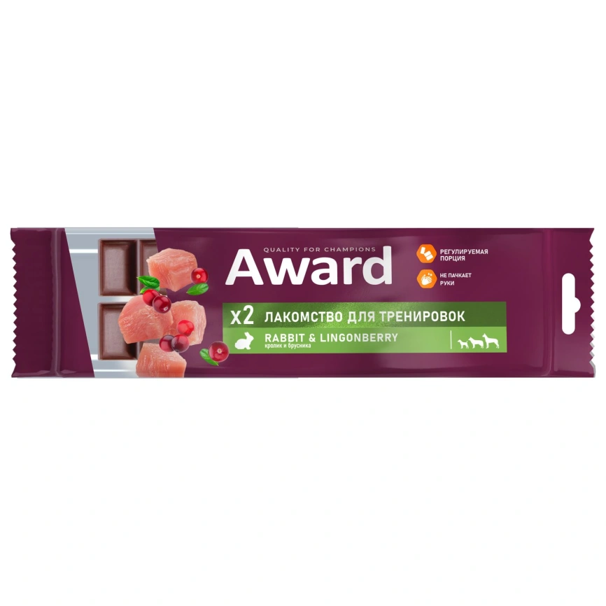 Лакомство AWARD Training Rabbit & Lingonberry для щенков с кроликом и брусникой, 50 г фото 1