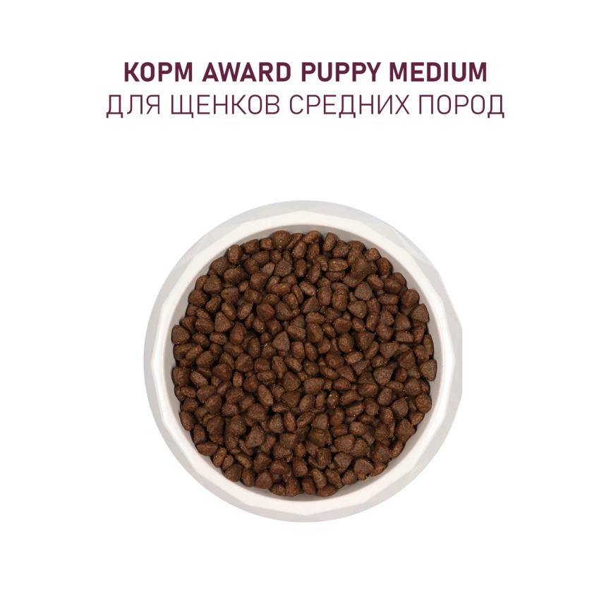 Сухой корм AWARD Turkey & Chicken & Carrot для щенков, беременных и кормящих собак средних пород с индейкой, курицей и морковью, 2 кг фото 7
