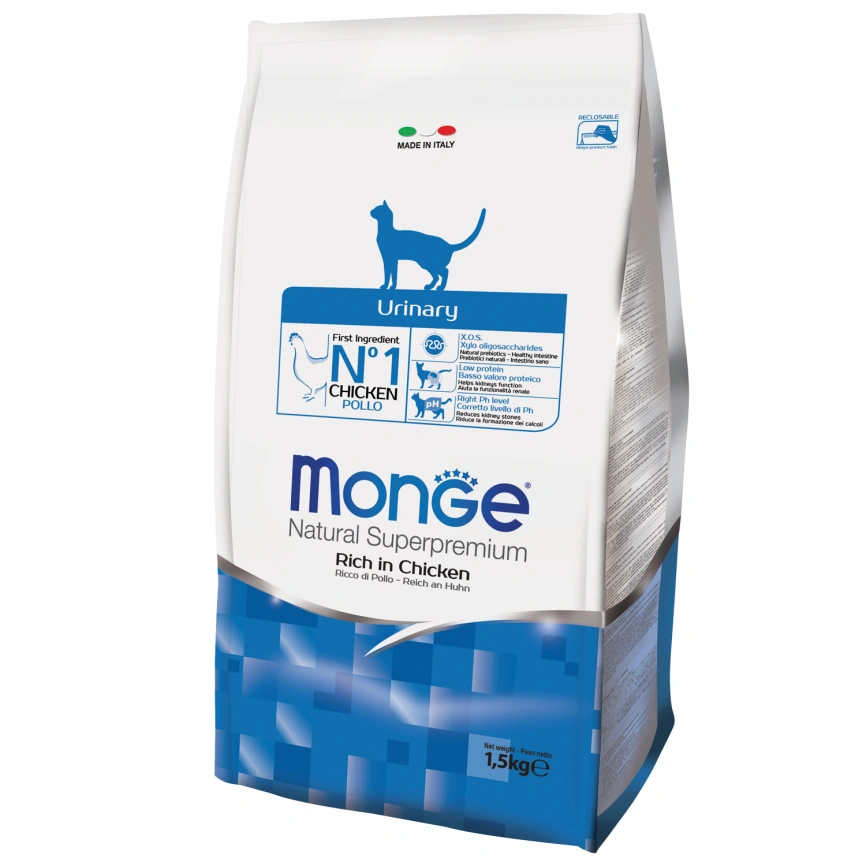 Сухой корм Monge Cat Daily Line Urinary Chicken для кошек, для профилактики мочекаменной болезни с курицей, 1,5 кг фото 2