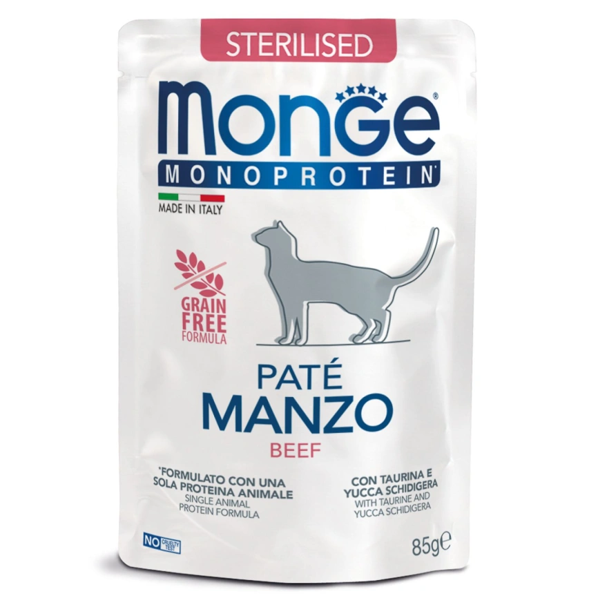 Влажный корм Monge Cat Monoprotein Chicken для стерилизованных кошек с курицей, 85 г фото 1