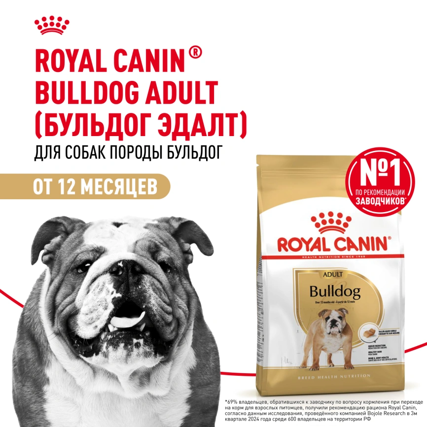Сухой корм Royal Canin Bulldog Adult для собак породы английский бульдог, 12 кг фото 11