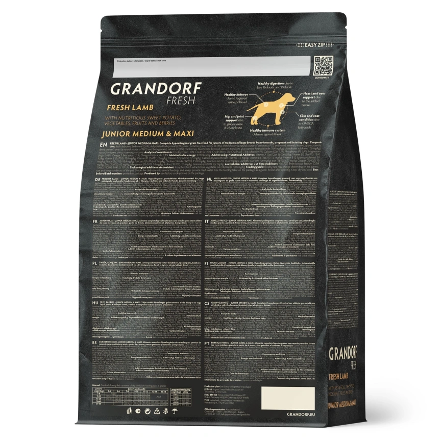 Сухой корм Grandorf Fresh Dog Lamb & Sweet Potato для юниоров средних и крупных пород беременных и кормящих собак беззерновой ягненок, с бататом, 1 кг фото 2