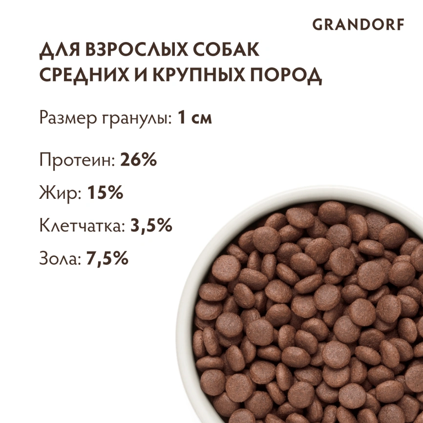 Сухой корм Grandorf Turkey Maxi Индейка для взрослых собак крупных пород, 10 кг фото 8