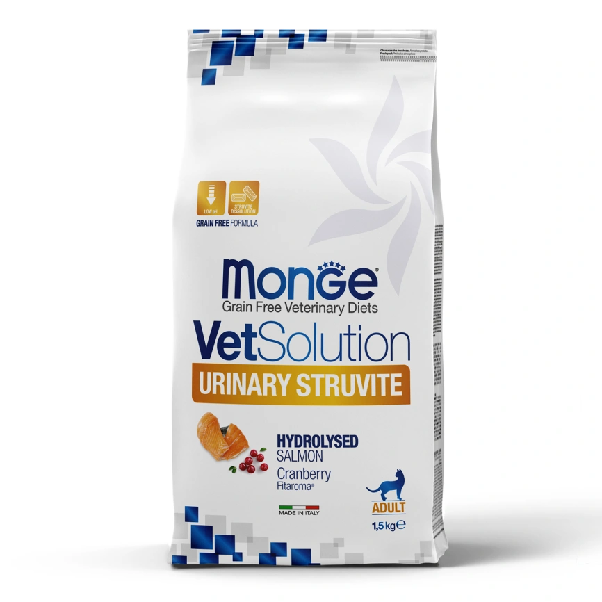 Диетический корм Monge VetSolution Cat Urinary Struvite при заболеваниях мочеполовой системы и струвитном течении МКБ, 1,5 кг фото 5