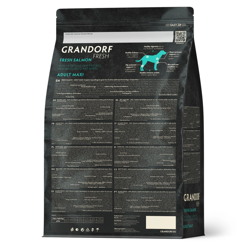 Сухой корм Grandorf Fresh Dog Salmon & Sweet Potato для взрослых собак крупных пород лосось, с бататом, 3 кг фото 2