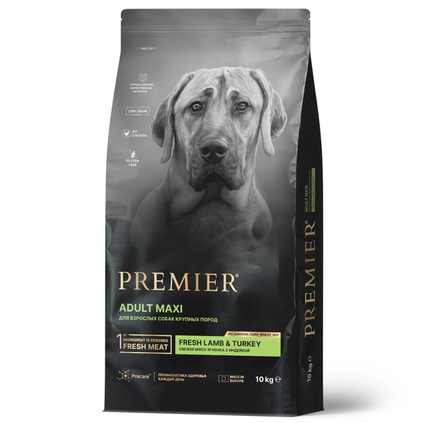 Сухой корм Premier Dog Lamb & Turkey Adult Maxi для собак крупных пород, с ягненком и индейкой, 10 кг фото 1