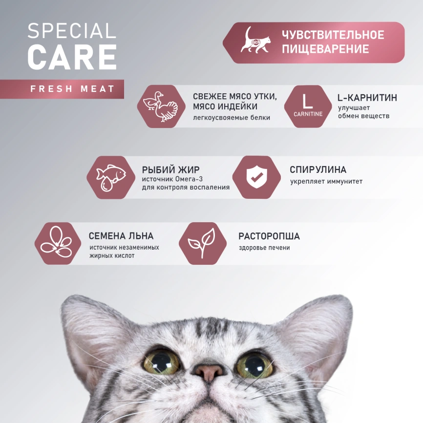 Сухой корм AWARD Special Care Sensitive Digestion Duck для взрослых кошек с уткой, 10 кг фото 4