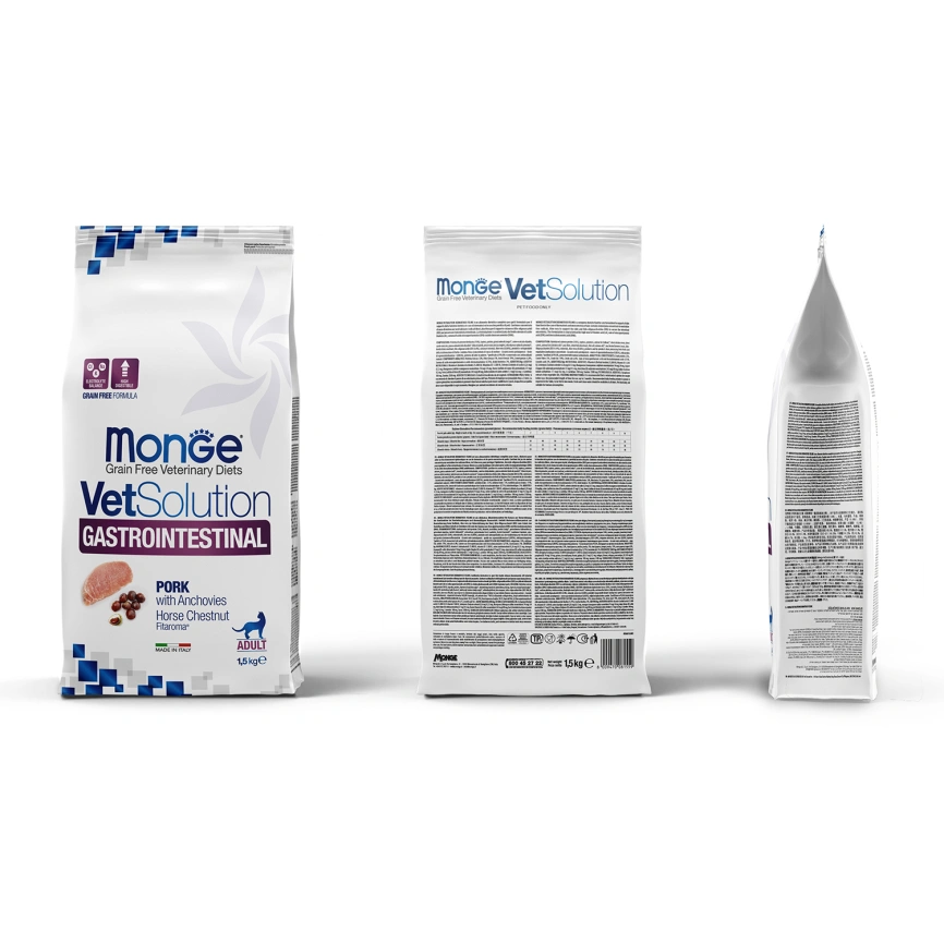 Диетический корм Monge VetSolution Cat Gastrointestinal для кошек, при заболеваниях ЖКТ, 1,5 кг фото 3