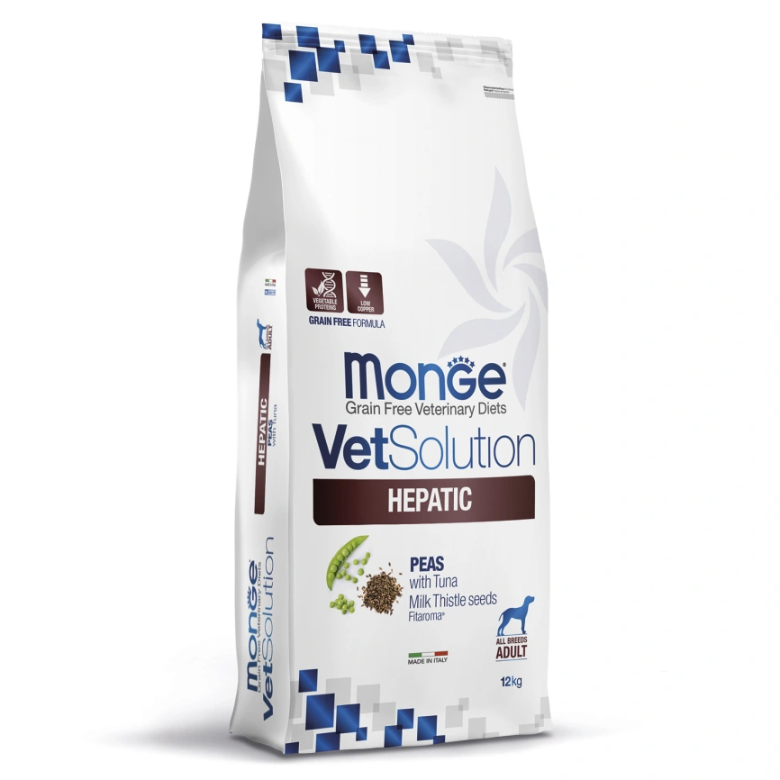 Диетический корм Monge VetSolution Dog Hepatic для собак, при заболеваниях печени, 12 кг фото 1