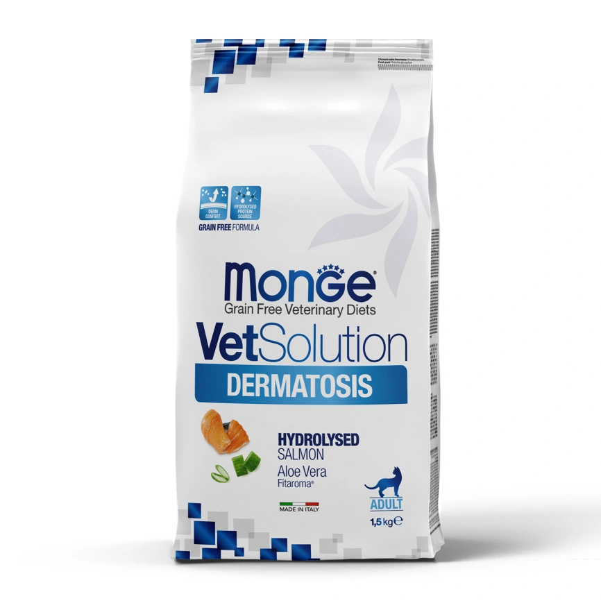 Диетический корм Monge VetSolution Cat Dermatosis для кошек, при заболеваниях кожи, 1,5 кг фото 5