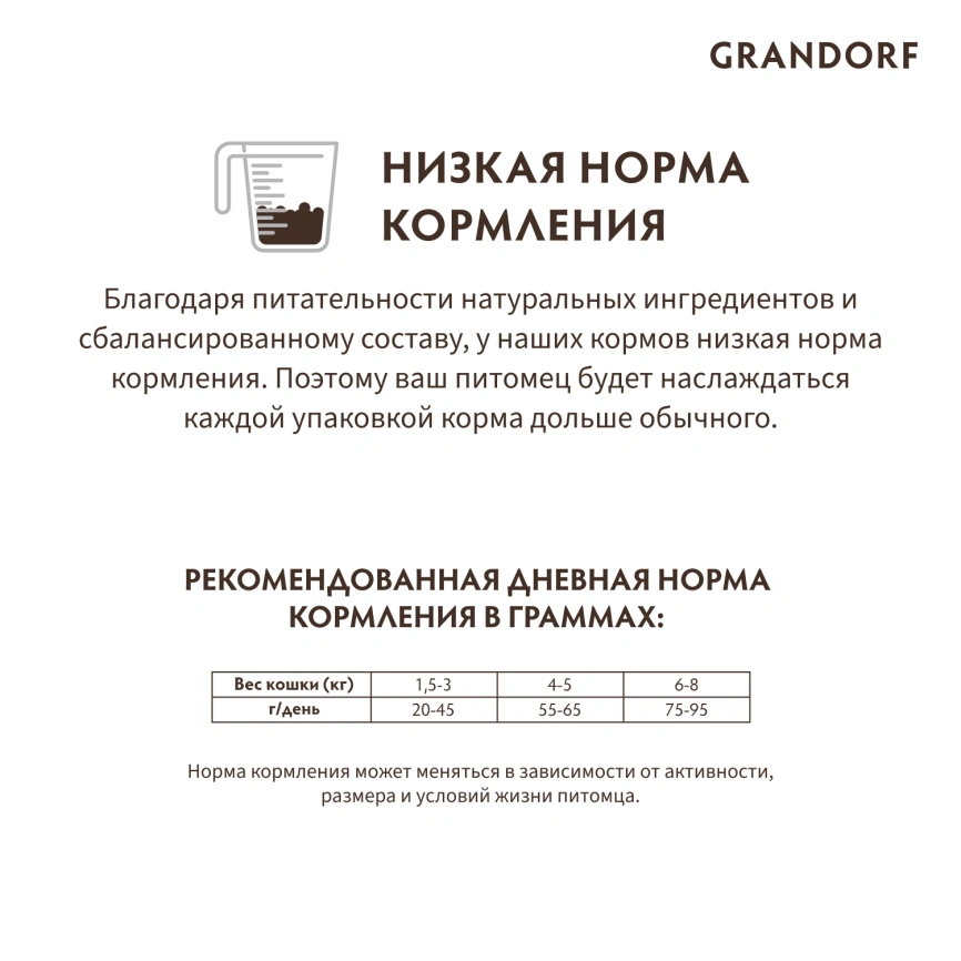 Сухой корм Grandorf 4 Meat Probiotic Indoor Meat Assortment для домашних кошек, с четырьмя видами мяса, 400 г фото 10