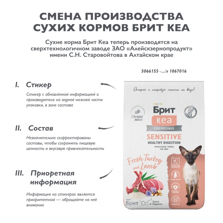 Корм для кошек Брит Кеа Sensitive healthy digestion с индейкой и ягненком 7кг фото 8