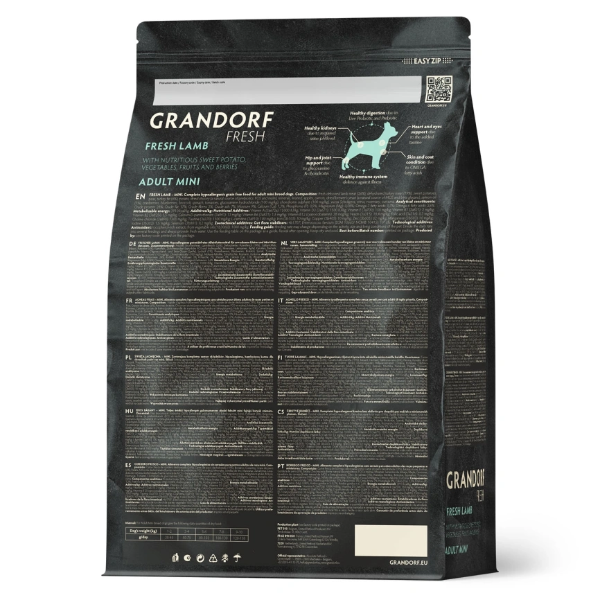 Сухой корм Grandorf Fresh Dog Lamb & Sweet Potato для взрослых собак мелких пород чувствительное пищеварение и гипоаллергенный ягненок, с бататом, 3 кг фото 2