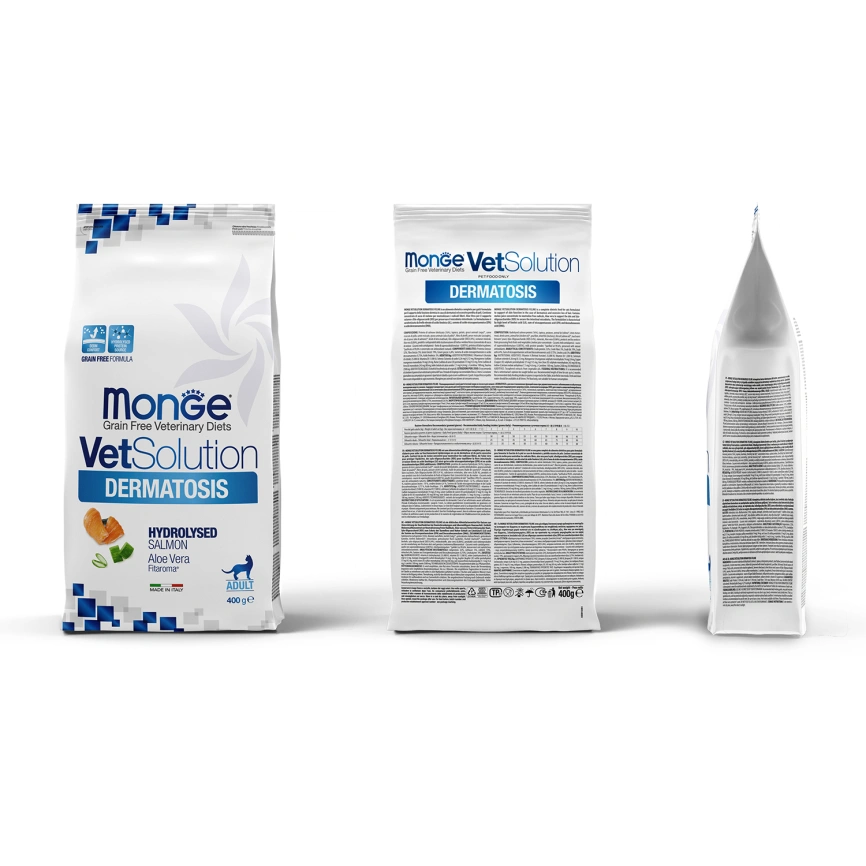 Диетический корм Monge VetSolution Cat Dermatosis для кошек, при заболеваниях кожи, 400 г фото 2