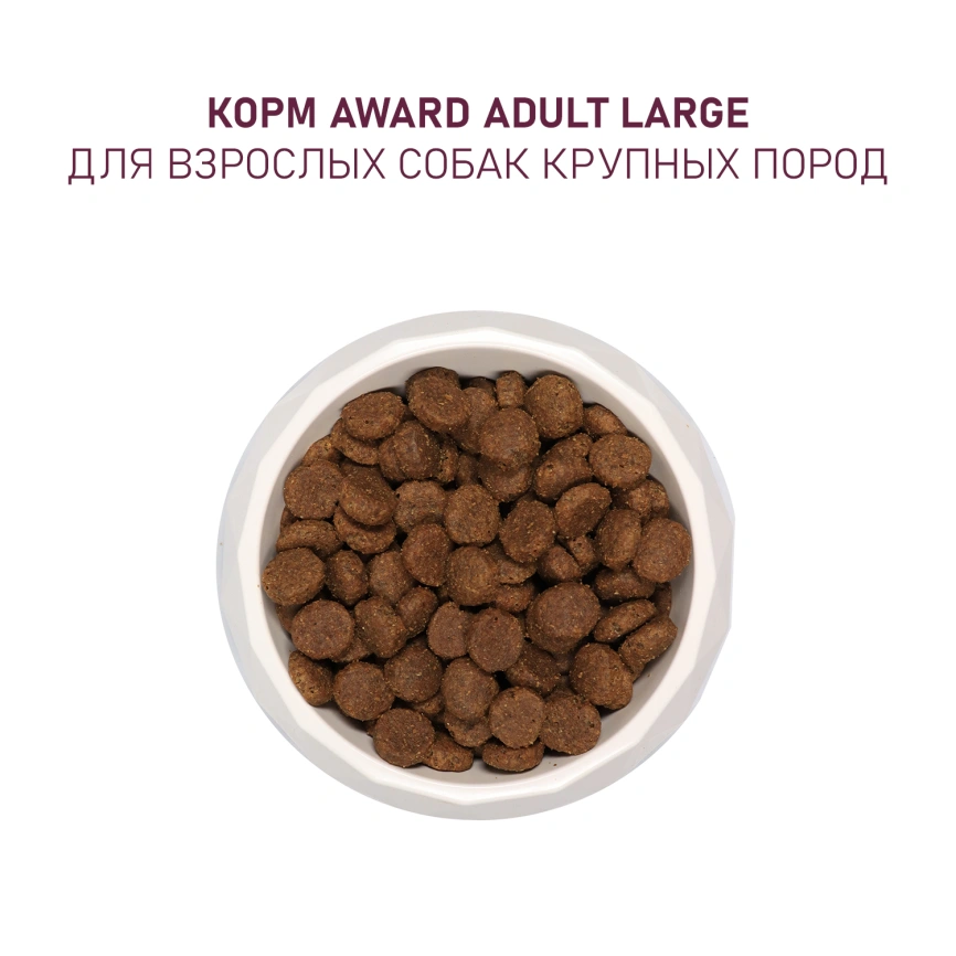 Сухой корм AWARD Turkey & Chicken & Pumpkin для взрослых собак крупных пород с индейкой, курицей и тыквой, 12 кг фото 6