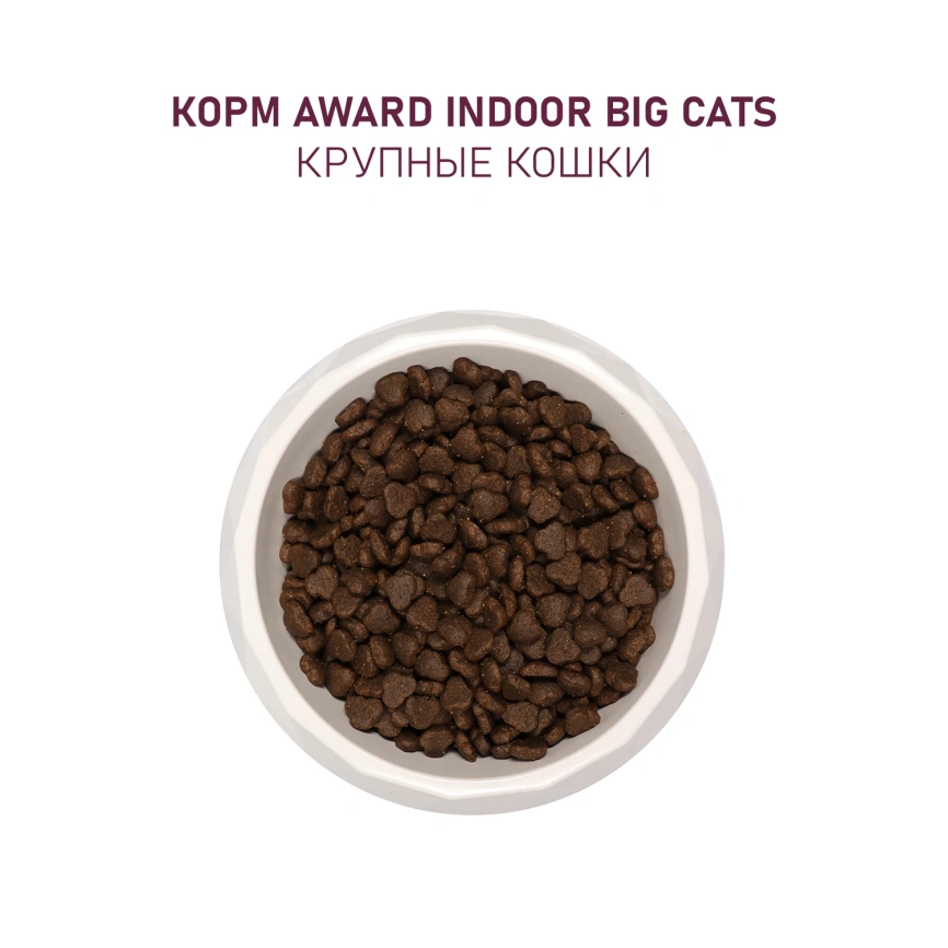 Сухой корм AWARD Indoor Big Cats Beef & Chicken & Broccoli для взрослых домашних кошек крупных пород с говядиной, курицей и брокколи, 10 кг фото 7