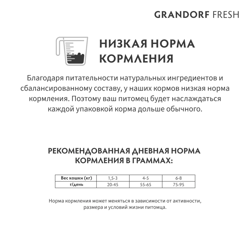 Сухой корм Grandorf Fresh Cat Duck & Sweet Potato для стерилизованных кошек диетическая формула для особо аллергичных кошек утка, с бататом, 2 кг фото 10