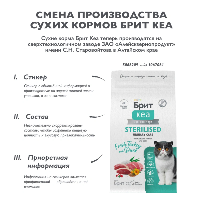 Сухой корм для стерилизованных кошек Брит Care с индейкой и уткой 1.5кг фото 7