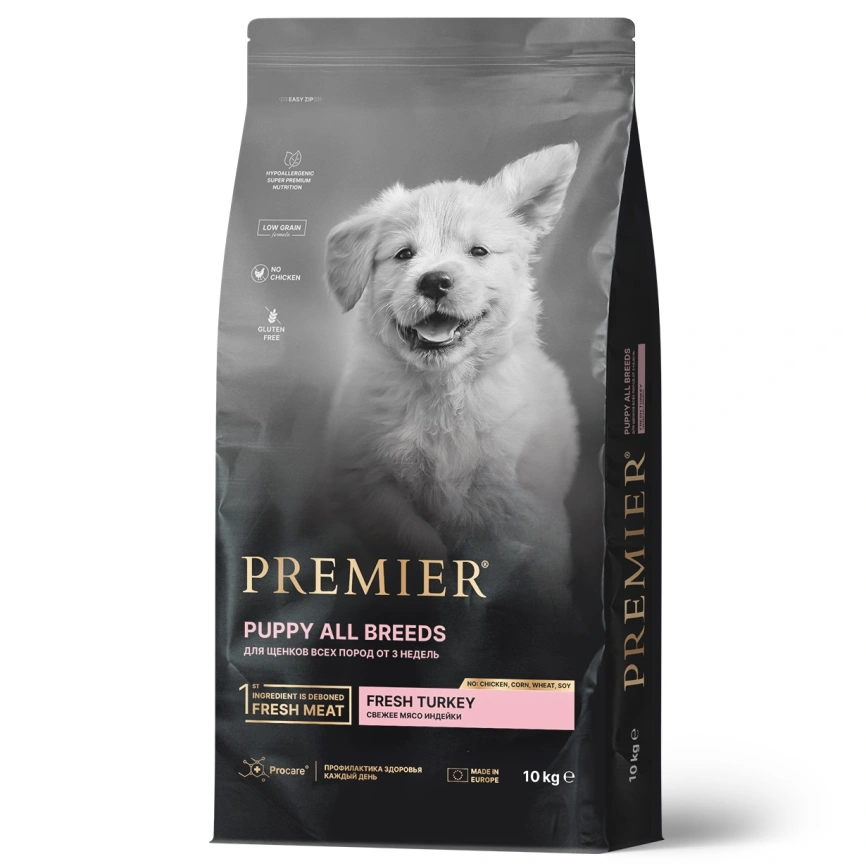 Сухой корм Premier Dog Turkey Puppy для щенков всех пород, с индейкой, 10 кг фото 1