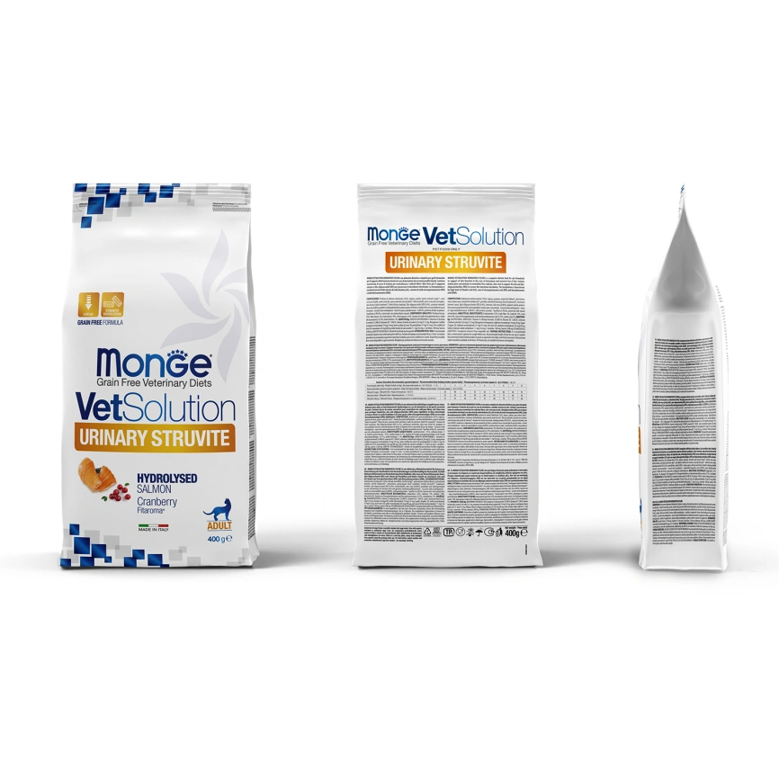 Диетический корм Monge VetSolution Cat Urinary Struvite при заболеваниях мочеполовой системы и струвитном течении МКБ, 400 г фото 2