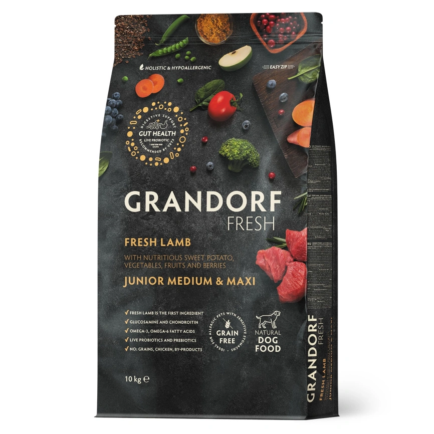 Сухой корм Grandorf Fresh Dog Lamb & Sweet Potato для юниоров средних и крупных пород беременных и кормящих собак беззерновой ягненок, с бататом, 3 кг фото 1