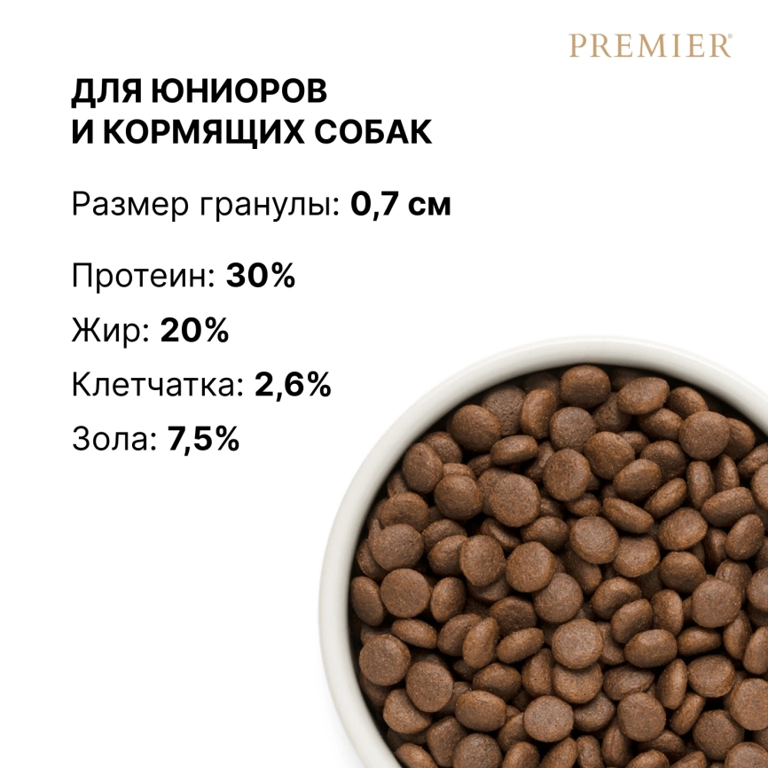 Сухой корм Premier Dog Turkey Junior Medium & Maxi для юниоров средних и крупных пород, с индейкой, 10 кг фото 8