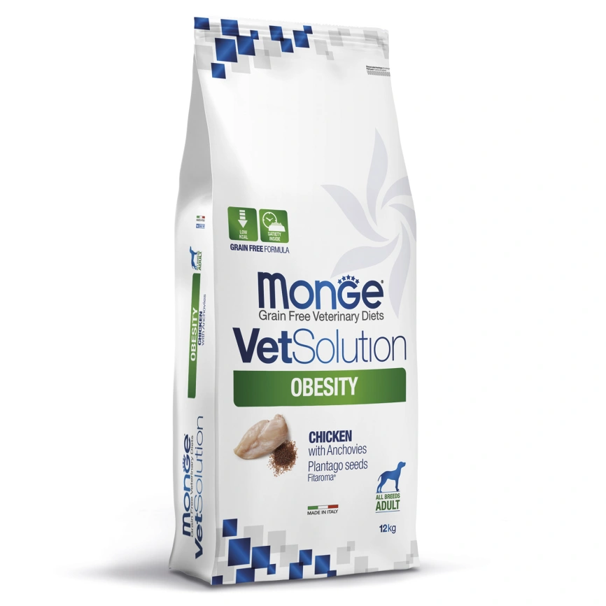 Диетический корм Monge VetSolution Dog Obesity для собак, при избыточном весе, 12 кг фото 1