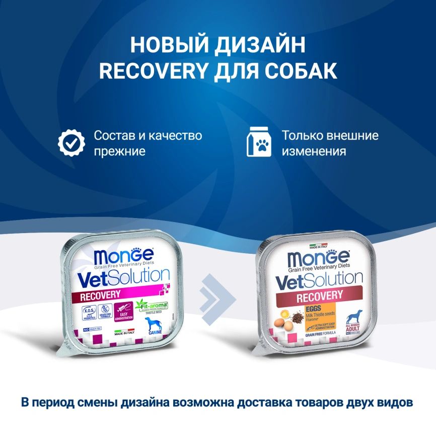 Диетический корм Monge VetSolution Dog Recovery для собак, для восстановления питания в период выздоровления, 150 г фото 2