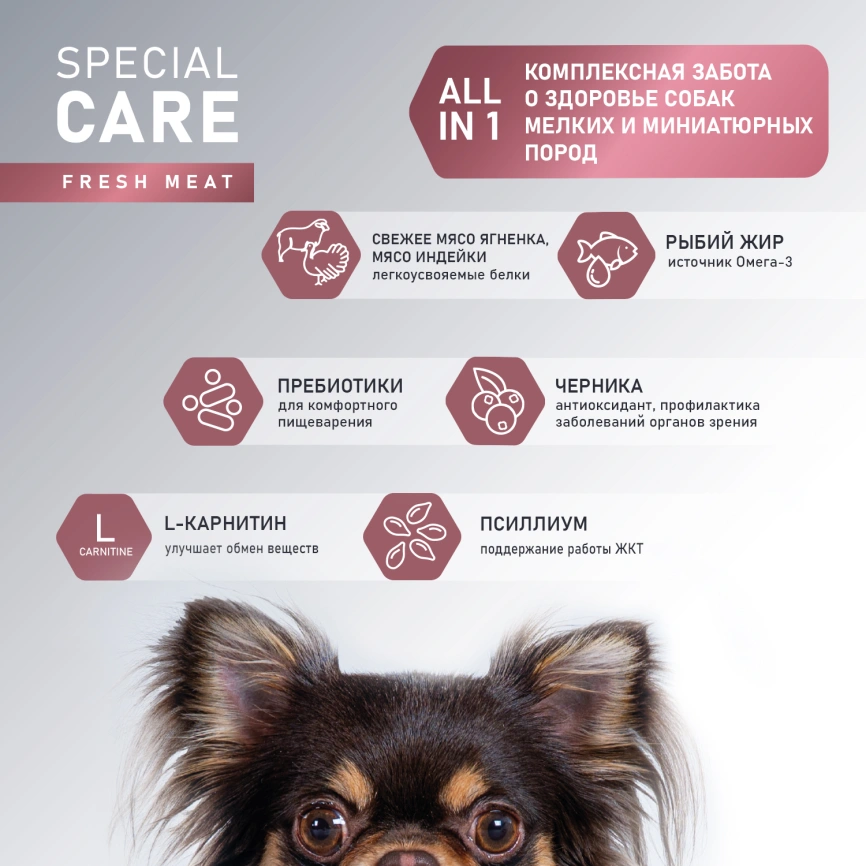 Сухой корм AWARD Special Care Toy Breed Support Lamb для взрослых собак мелких и миниатюрных пород с ягненком, 1,5 кг фото 4