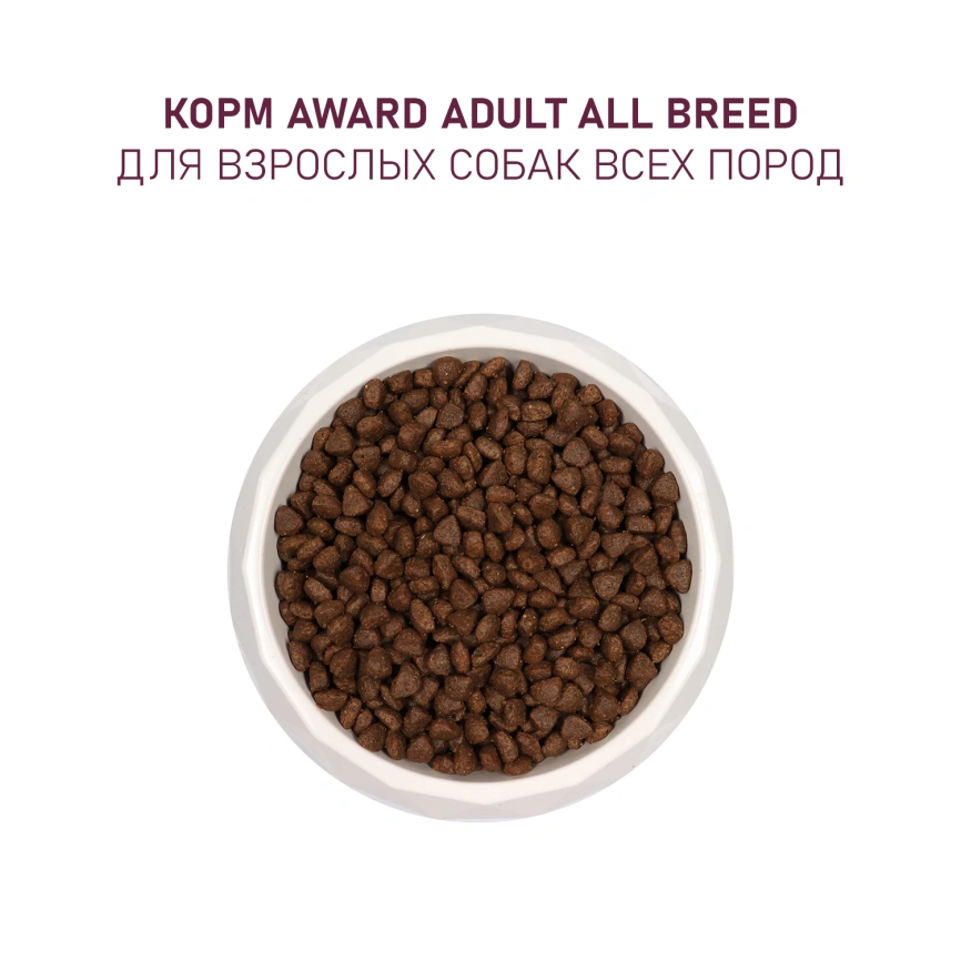 Сухой корм AWARD Beef & Chicken & Broccoli & Blueberry для взрослых собак всех пород с говядиной, курицей, брокколи и черникой, 12 кг фото 6