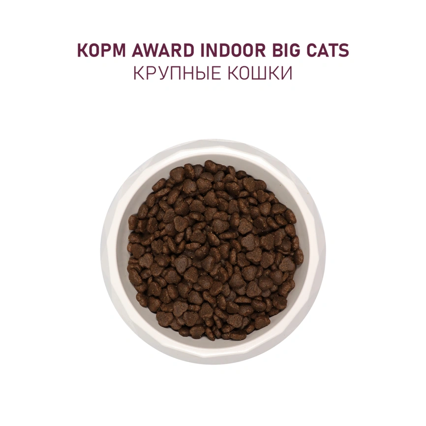 Сухой корм AWARD Indoor Big Cats Beef & Chicken & Broccoli для взрослых домашних кошек крупных пород с говядиной, курицей и брокколи, 1,5 кг фото 7