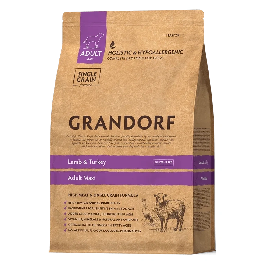 Сухой корм Grandorf Lamb & Turkey Maxi для взрослых собак крупных пород, с ягненком и индейкой, 3 кг фото 1