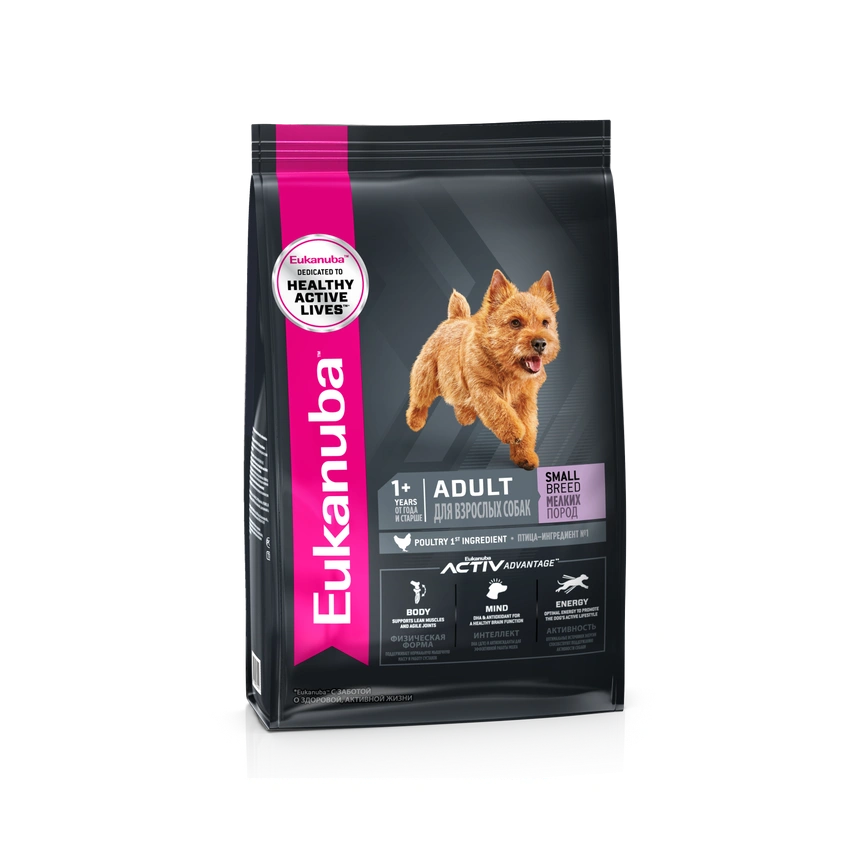 Сухой корм Eukanuba Adult Mini Breed для взрослых собак миниатюрных пород, с птицей, 3,5 кг фото 1