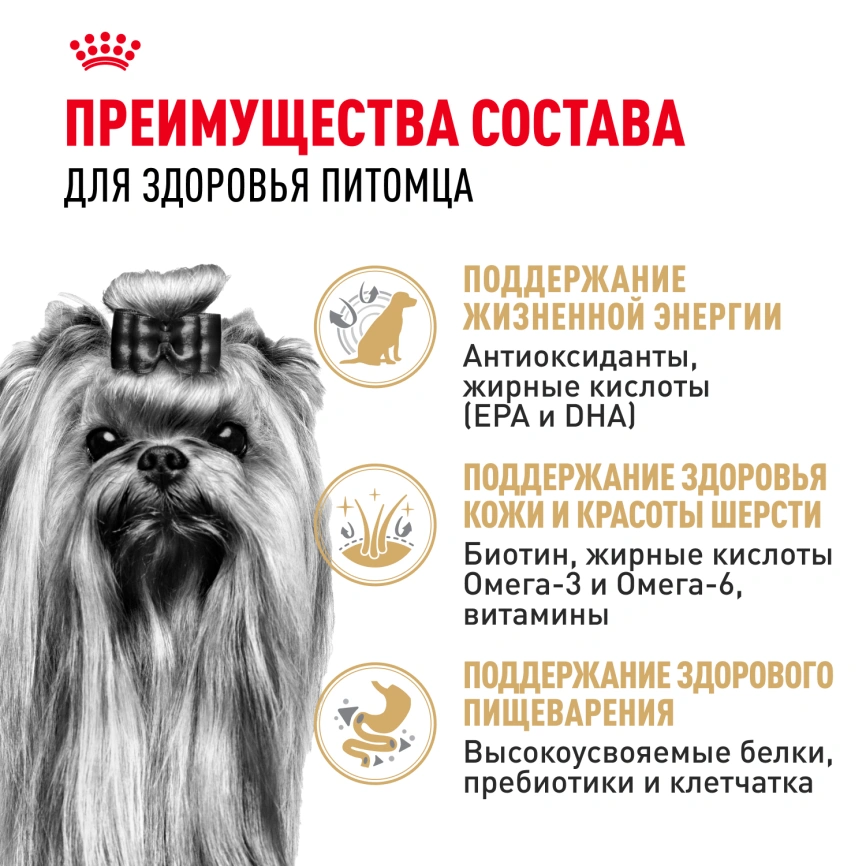 Сухой корм Royal Canin Yorkshire Terrier Adult 8+ для собак породы йоркширский терьер, 1,5 кг фото 4