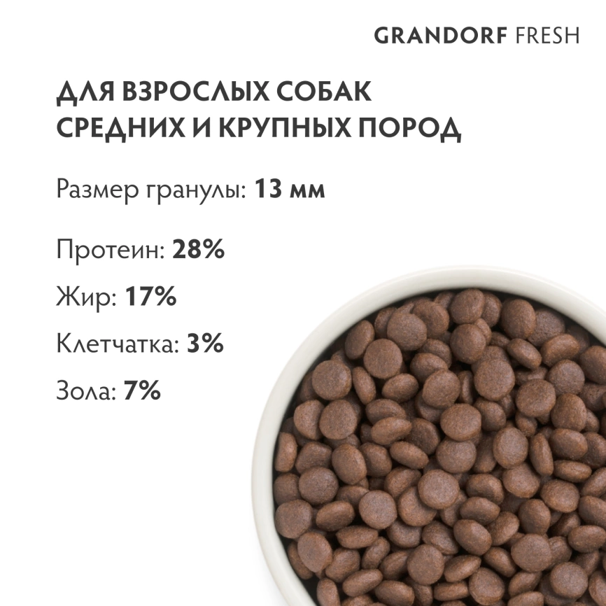 Сухой корм Grandorf Fresh Dog Duck & Sweet Potato для взрослых собак средних и крупных пород диетическая формула для особо аллергичных собак утка, с бататом, 1 кг фото 9