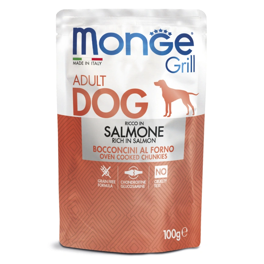 Влажный корм Monge Dog Grill Salmon для собак с лососем, 100 г фото 1