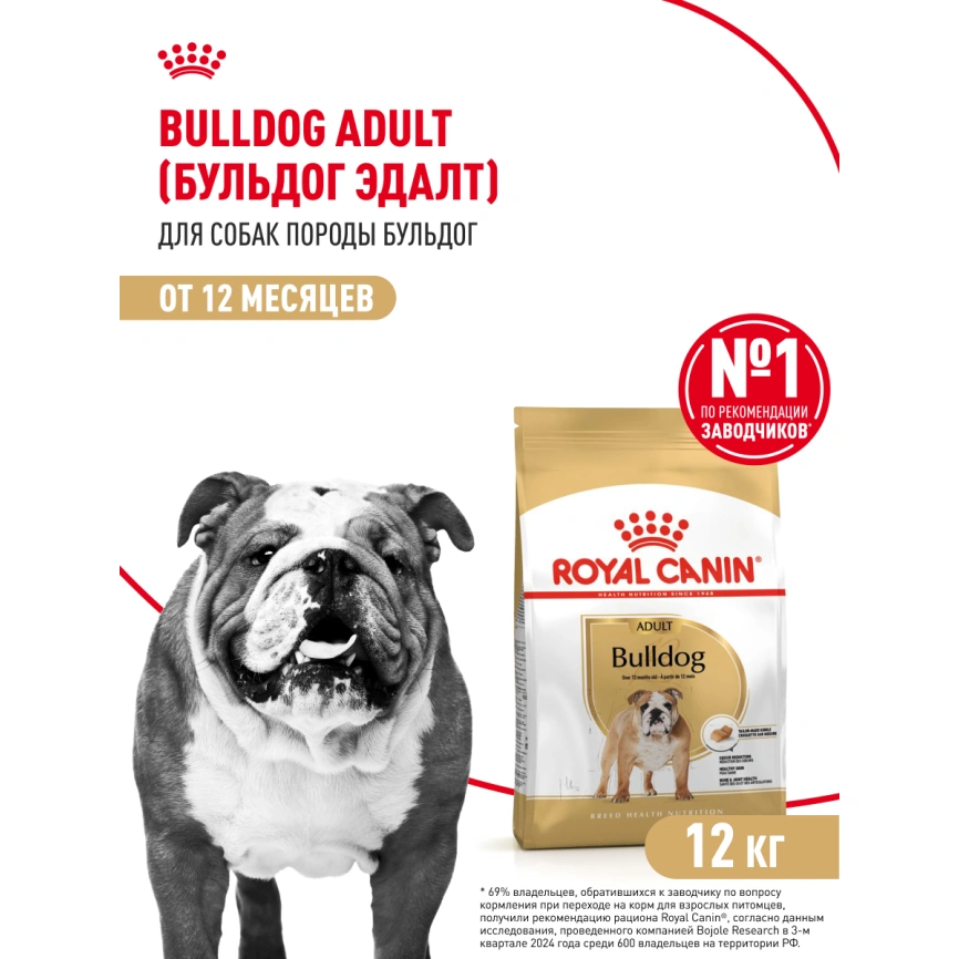 Сухой корм Royal Canin Bulldog Adult для собак породы английский бульдог, 12 кг фото 13