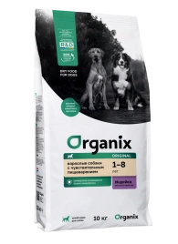 Сухой корм Organix Adult Sensitive Turkey & Vegetables для взрослых собак, с индейкой, фруктами и овощами для чувствительного пищеварения, 18 кг