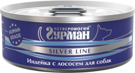 Влажный корм Четвероногий Гурман Silver Line Turkey & Salmon для собак, индейка с лососем в желе, 100 г