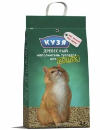 Наполнитель Кузя древесный для кошачьих туалетов, 4,5 л