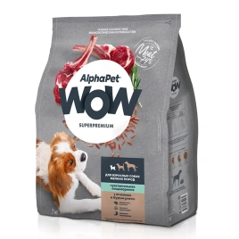 Сухой корм ALPHAPET WOW Superpremium Turkey & Rice для взрослых собак мелких пород, с индейкой и рисом, 7 кг