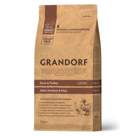 Сухой корм Grandorf Duck & Turkey Med & Maxi для взрослых собак средних и крупных пород, 10 кг