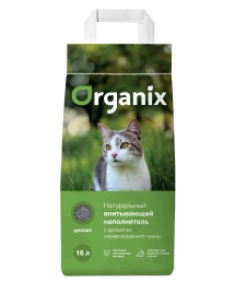 Наполнитель Organix для кошачьего туалета, впитывающий для кошачьего туалета, с ароматом свежескошенной травы, 16 л