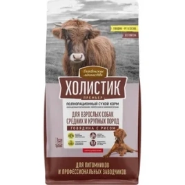 Сухой корм Деревенские лакомства Holistiс Премьер, для собак средних и крупных пород, с Говядиной и рисом, 18 кг