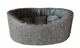 Лежак Homepet для домашних животных, Жаккард Wool №1 серый, 43 см х 38 см х 15 см