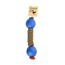 Игрушка Homepet Dental TPR для собак, два мяча на плетенке для игры на воде, диаметр 6 см, 28 см