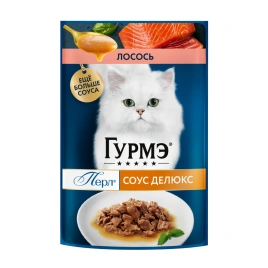 Влажный корм Гурмэ Перл Соус Де-люкс Salmon для кошек, с лососем с в роскошном соусе, 75 г