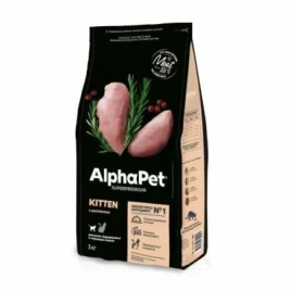 Сухой корм ALPHAPET Superpremium Chicken для котят, беременных и кормящих кошек, с курицей, 3 кг