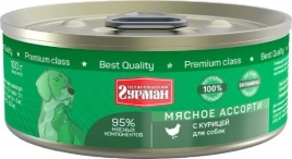 Влажный корм Четвероногий Гурман Chicken & Meat Assortment для собак, с курицей и мясным ассорти, 100 г