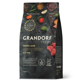 Сухой корм Grandorf Fresh Cat для котят беременных или кормящих кошек ягненок с бататом 400 г